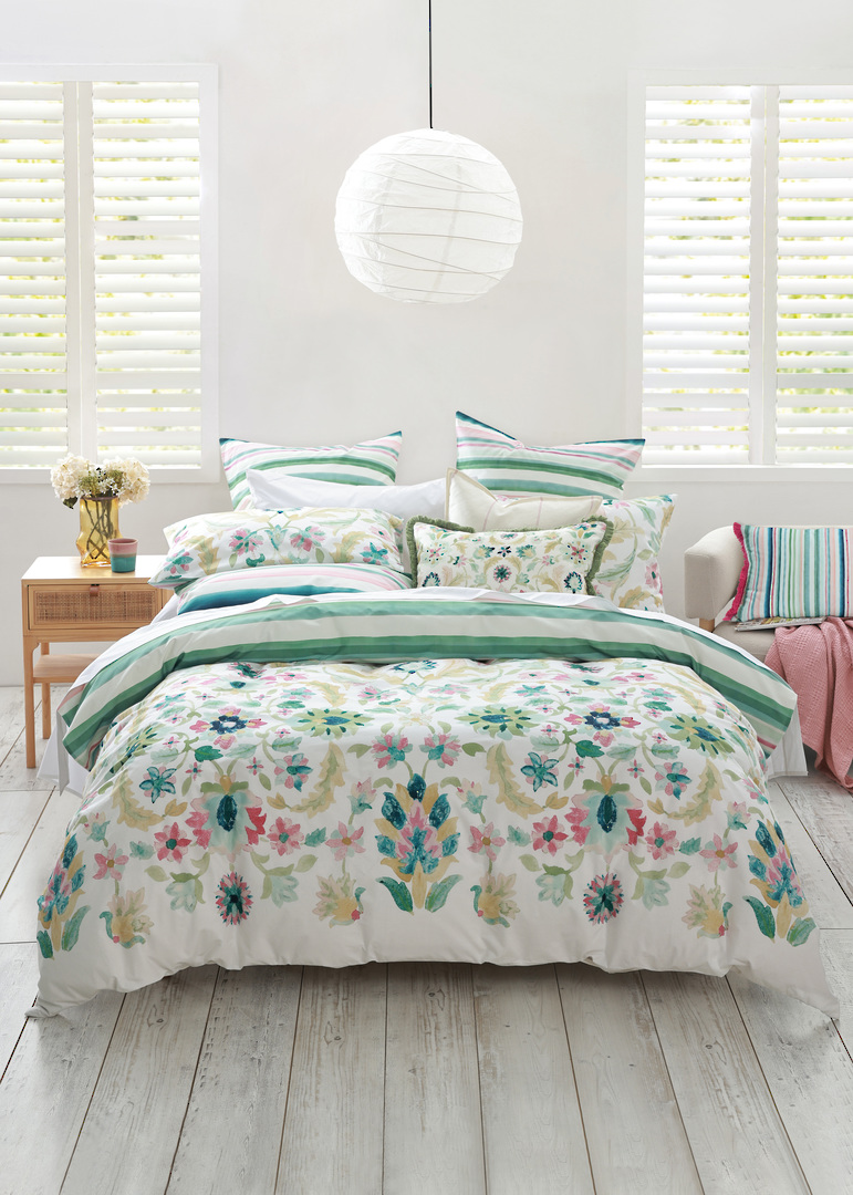 MM Linen Freya Reversible Duvet Cover Set | Cotton Percale image 1